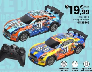 Voiture de course GT9 LED RC Team City