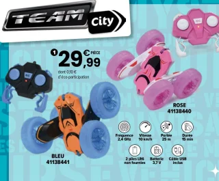 Voiture RC cascadeuse et lumineuse Team City