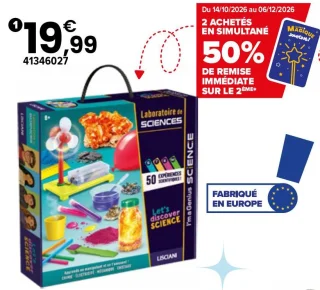 Coffret d'expériences I'm a Genius Laboratoire de Sciences 50 Expériences Lisciani