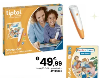 Starter-Set Tiptoi Lecteur + Livre Cherche et trouve Mon Monde Ravensburger