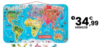 Janod Puzzle Monde Magnétique
