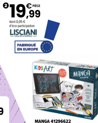 Tablette à dessiner LCD Kids Art Manga Academy Lisciani