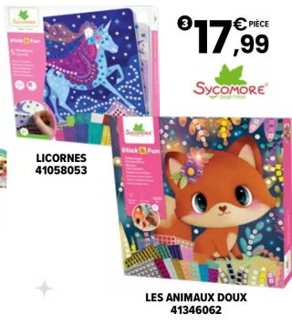 Mosaïques Stick'n Fun Sycomore Licornes / Les Animaux Doux