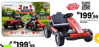 Kiddo rouge 12 V 2 en 1 (Mode Jeep / Mode Kart)