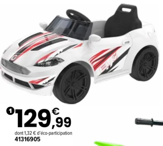 Voiture de course électrique Evo 7,4 V blanche