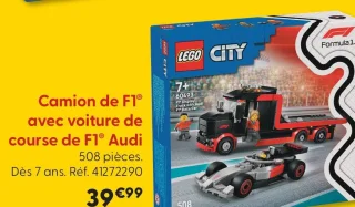 Camion de F1 avec voiture de course de F1 Audi LEGO City