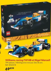 Williams racing FW14B et Nigel Mansell LEGO Icons