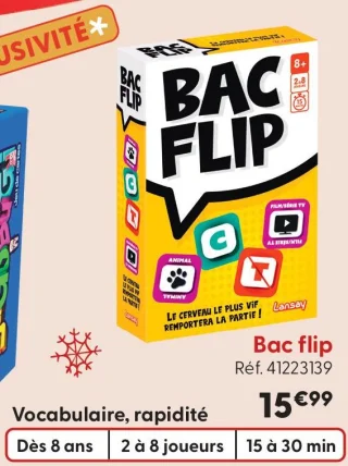 Jeu de cartes Bac flip Lansay