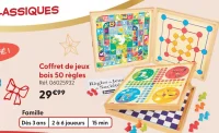 Coffret de jeux bois 50 règles
