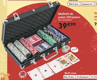 Mallette de poker 300 jetons