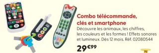 Combo télécommande, clés et smartphone