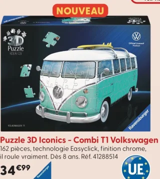 Puzzle 3D Iconics - Combi T1 Volkswagen Ravensburger