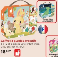 Coffret 4 puzzles évolutifs Janod