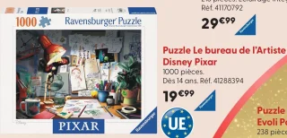 Puzzle Le bureau de l'Artiste Disney Pixar Ravensburger