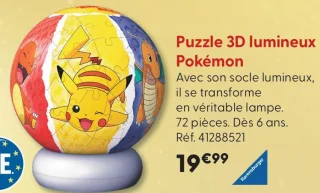 Puzzle 3D lumineux Pokémon Ravensburger