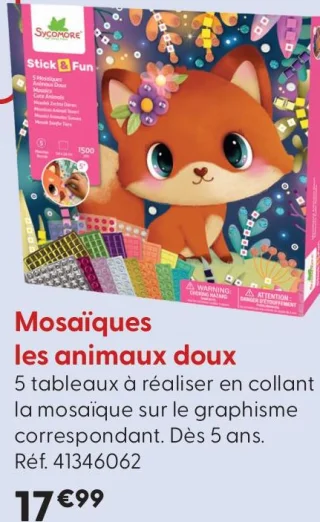Mosaïques les animaux doux Sycomore