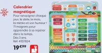 Calendrier magnétique Janod