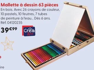 Mallette à dessin 63 pièces Créa & Cie