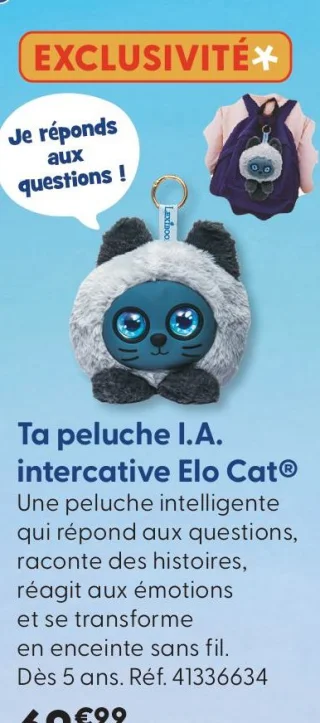 Ta peluche I.A. interactive Elo Cat® Lexibook