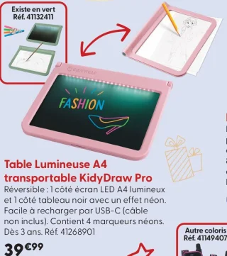 Table Lumineuse A4 transportable KidyDraw Pro Kidywolf