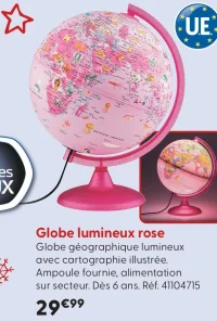 Globe lumineux rose