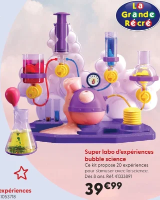 Jeu d'expériences Super labo d'expériences bubble science