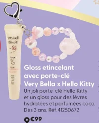 Gloss etincelant avec porte-clé Very Bella x Hello Kitty