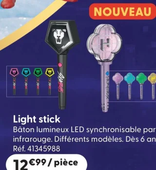 Light stick bâton lumineux LED synchronisable KPop Demon Hunters