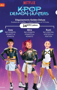 Déguisements Golden Deluxe Zoey, Mira ou Rumi KPop Demon Hunters
