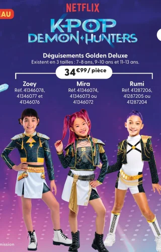 Déguisements Golden Deluxe Zoey, Mira ou Rumi KPop Demon Hunters