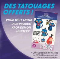 Des tatouages offerts KPop Demon Hunters