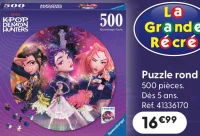 Puzzle rond 500 pièces KPOP Demon Hunters Ravensburger