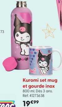 Kuromi set mug et gourde inox