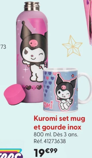 Kuromi set mug et gourde inox