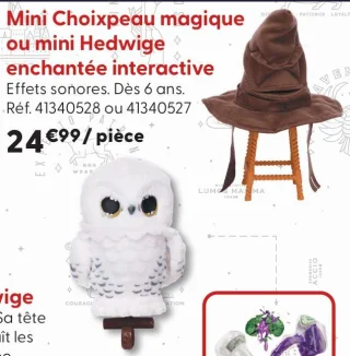 Mini Choixpeau magique ou mini Hedwige enchantée interactive Harry Potter