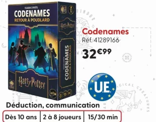 Jeu de société Codenames Harry Potter Retour à Poudlard