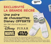 Paire de chaussettes Disney offertes dès 35€ d'achat de jouets