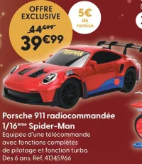 Porsche 911 radiocommandée 1/16ème Spider-Man