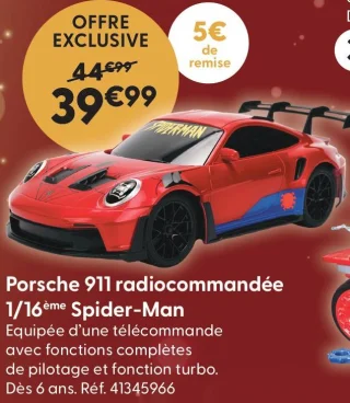 Porsche 911 radiocommandée 1/16ème Spider-Man
