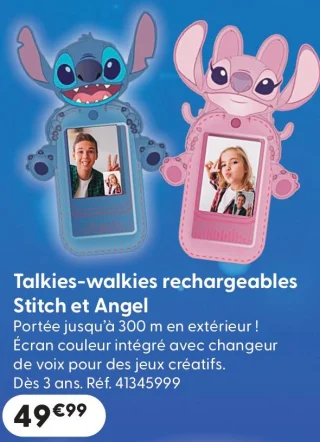 Talkies-walkies rechargeables Stitch et Angel