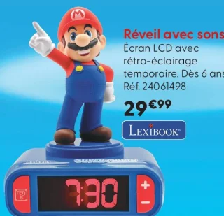 Réveil avec sons Super Mario Lexibook