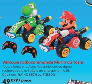 Véhicule radiocommandé Mario ou Yoshi
