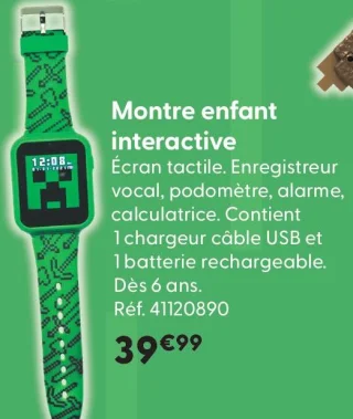 Montre enfant interactive Minecraft