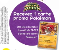 Carte promo Pokémon offerte dès 29€99 d'achat de cartes Pokémon