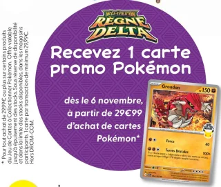 Carte promo Pokémon offerte dès 29€99 d'achat de cartes Pokémon