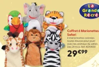 Coffret 6 Marionnettes Safari