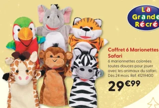 Coffret 6 Marionnettes Safari