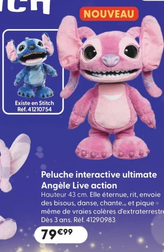 Disney Peluche interactive ultimate Angèle Live action 43 cm