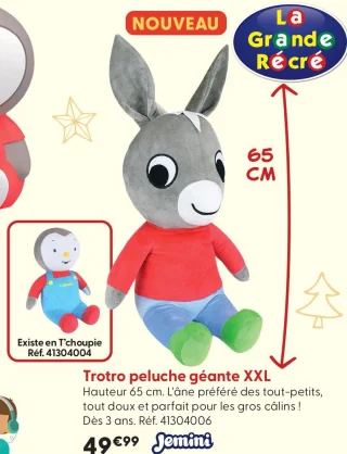 Trotro peluche géante XXL Jemini