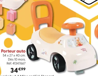 Porteur auto Disney Winnie l'Ourson Smoby